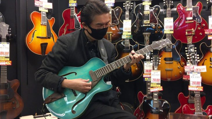 【商品紹介@Guitar Planet】Yamaoka Archtop Guitars StringsArt JG-2 -Kingfisher’s Blue-