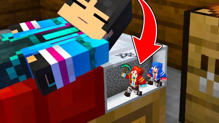 ベッドの下に隠れてイタズラした結果【 マイクラ / マインクラフト 】